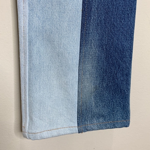 NEW EB Denim Kendall Riding Jeans (Sz L) Straight Leg Color Block Patchwork - Picture 15 of 16